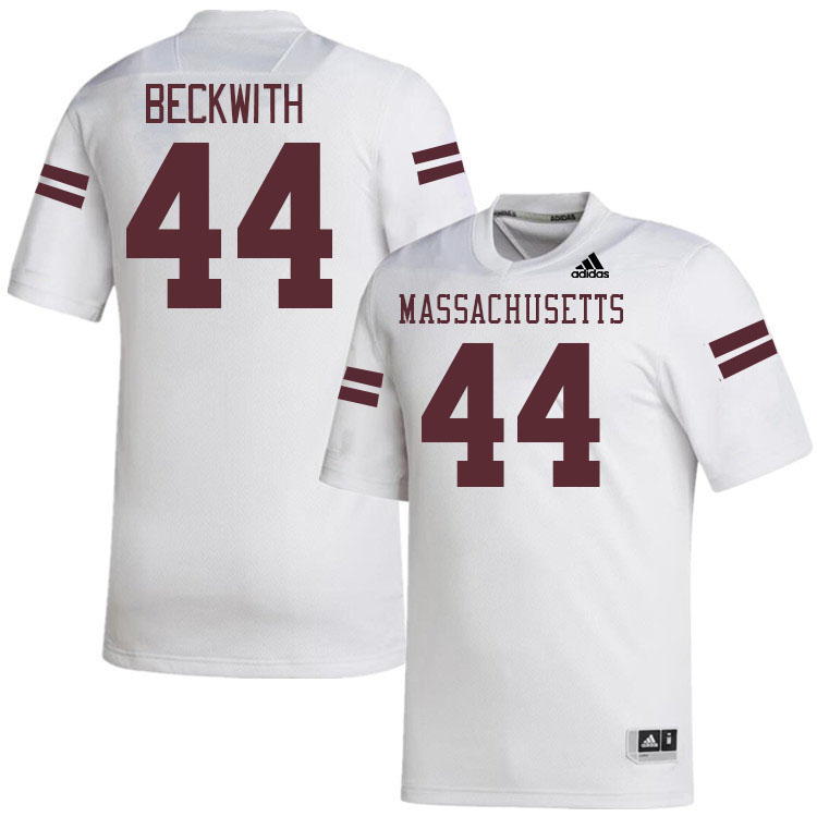 Massachusetts Minutemen #44 Aaron Beckwith College Football Jerseys Stitched-White